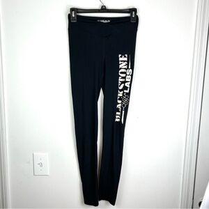 Blackstone Labs Logo leggings womens size small workout black scrunch butt